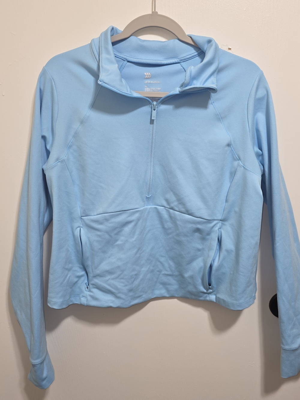 Light Blue Women's Quarter-Zip Pullover Sweater